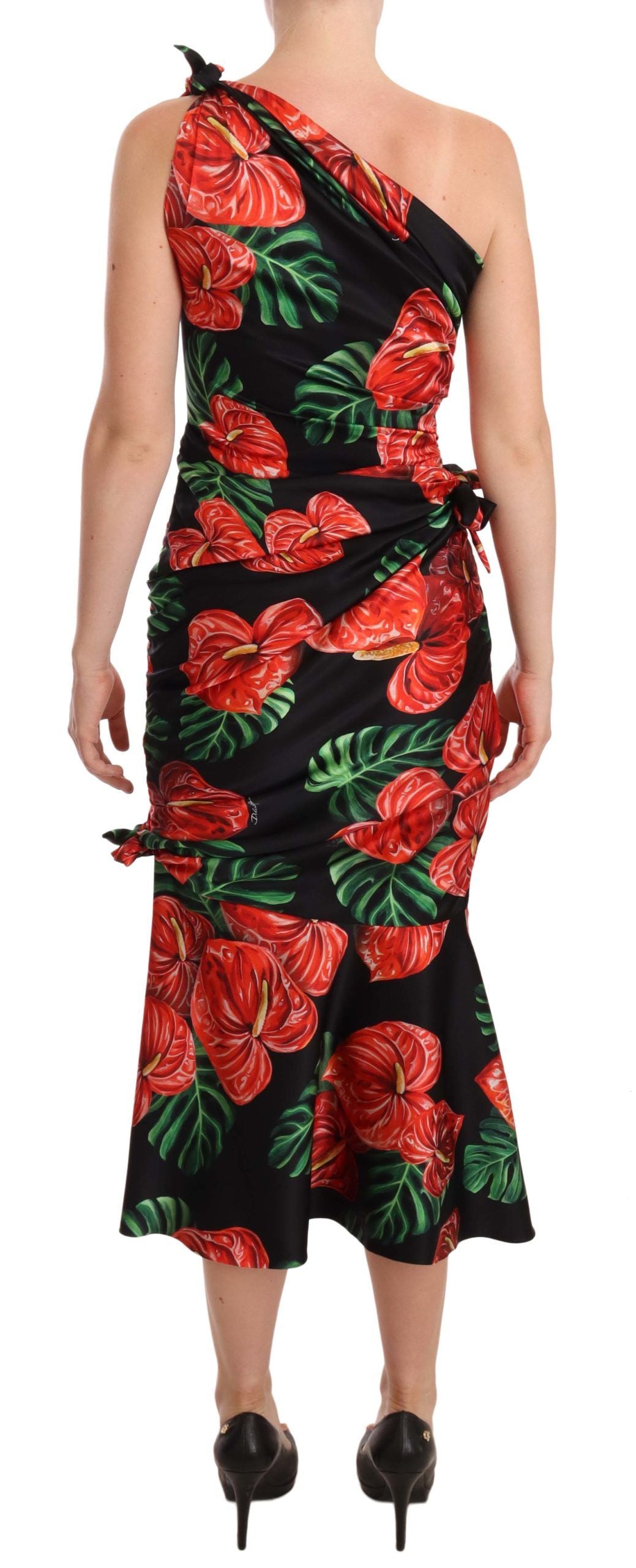 Dolce & Gabbana Elegant Floral Silk Draped Dress