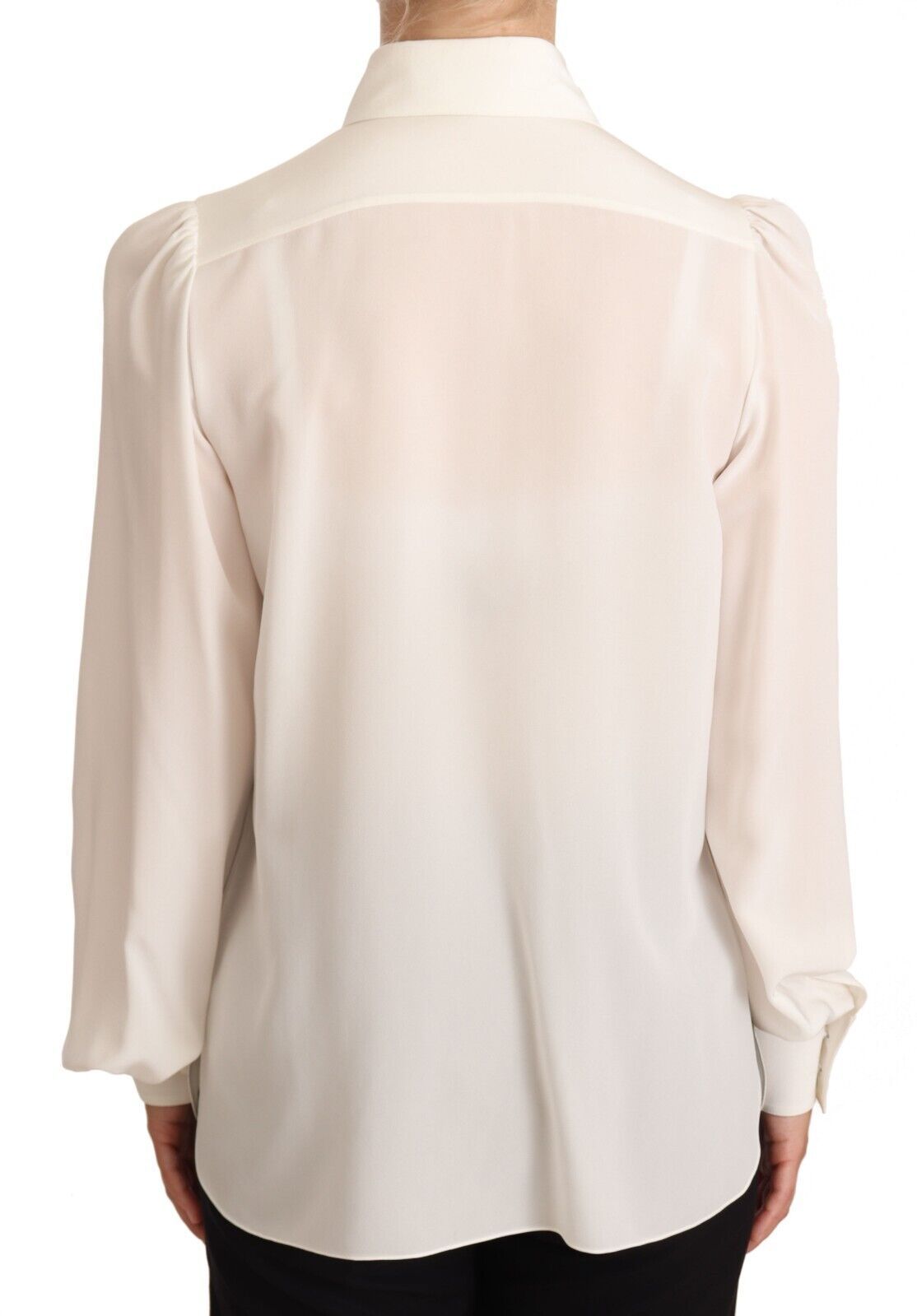 Dolce & Gabbana Elegant Silk Top in Off White