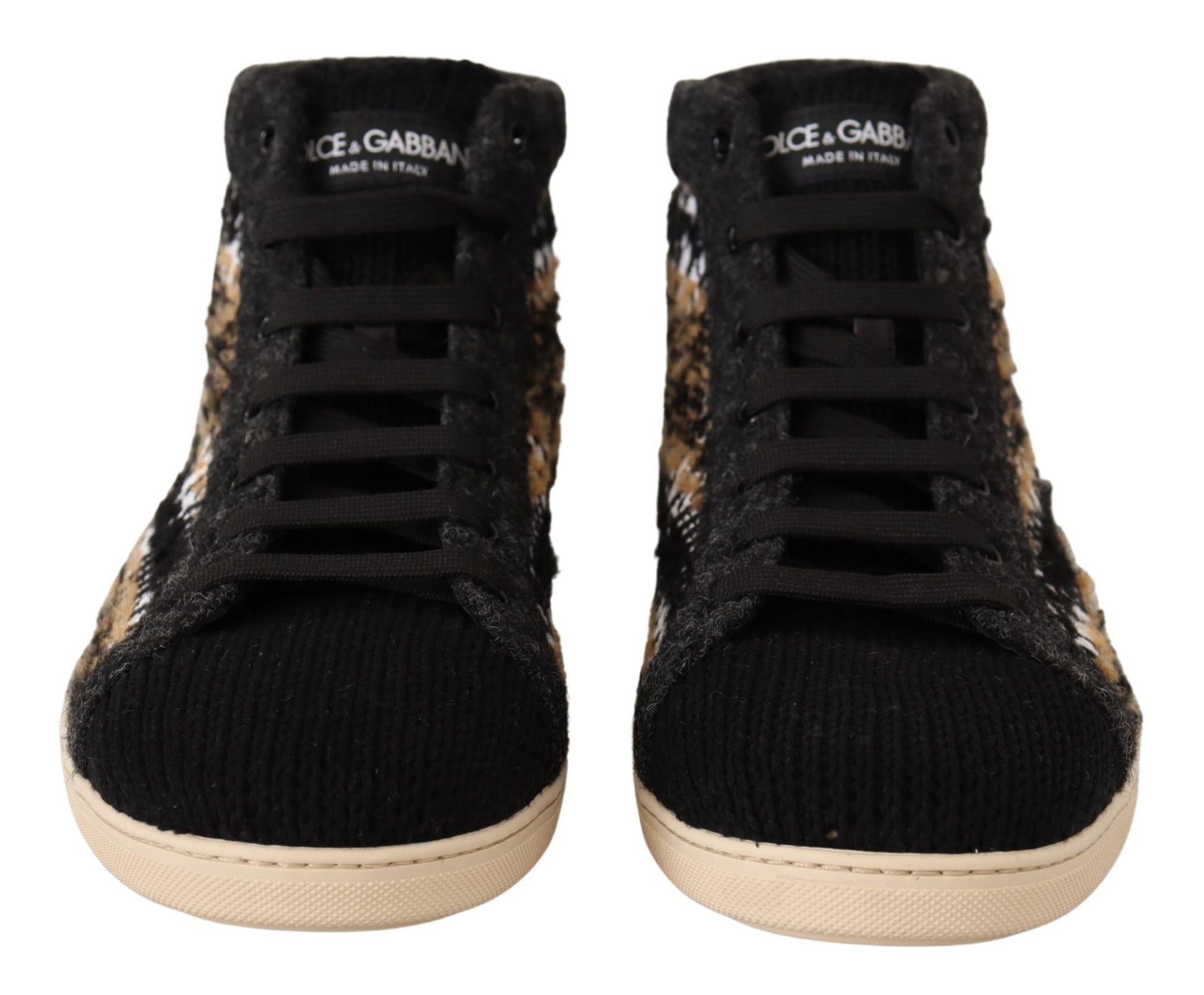 Dolce & Gabbana Beige High Top Fashion Sneakers