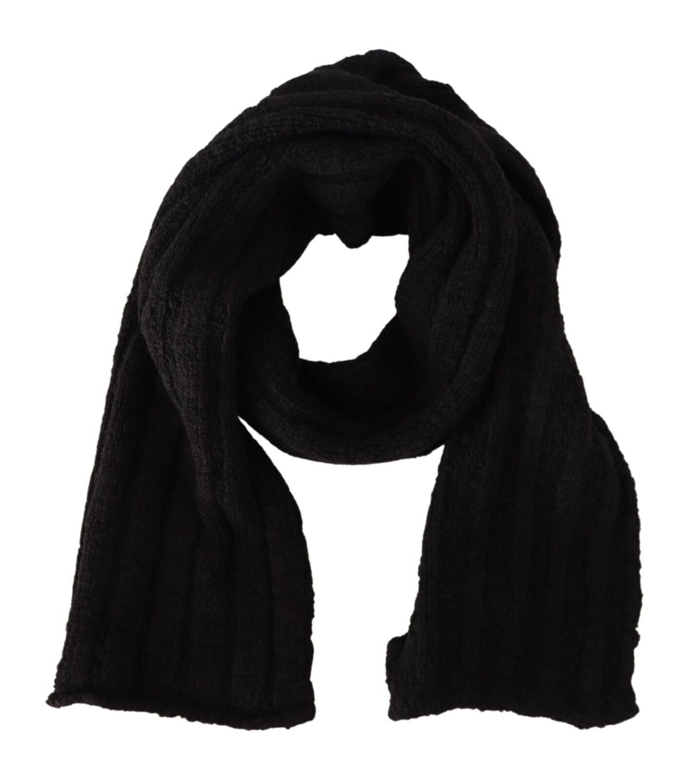 Dolce & Gabbana Elegance Unleashed Black Wool Scarf