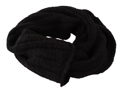 Dolce & Gabbana Elegance Unleashed Black Wool Scarf