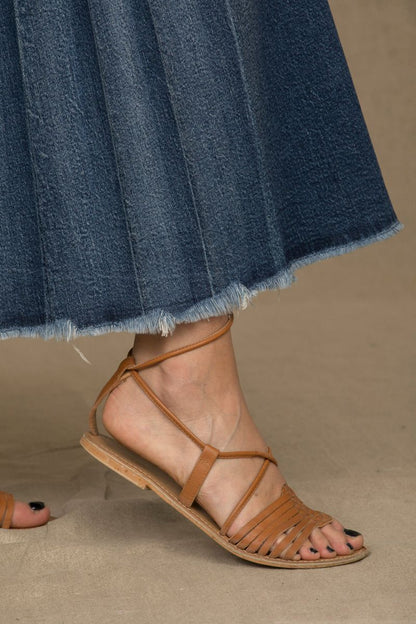 Don The Fuller Chic Blue Denim Pleated Skirt