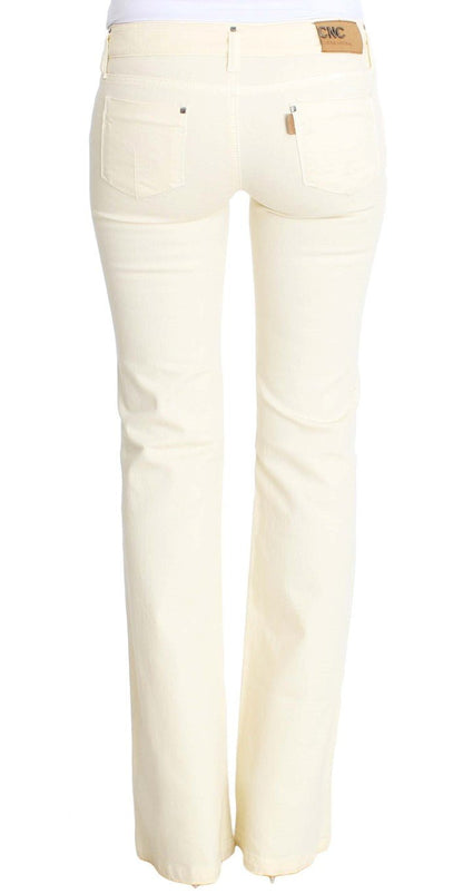 Costume National Chic Off-White Flared Designer Jeans