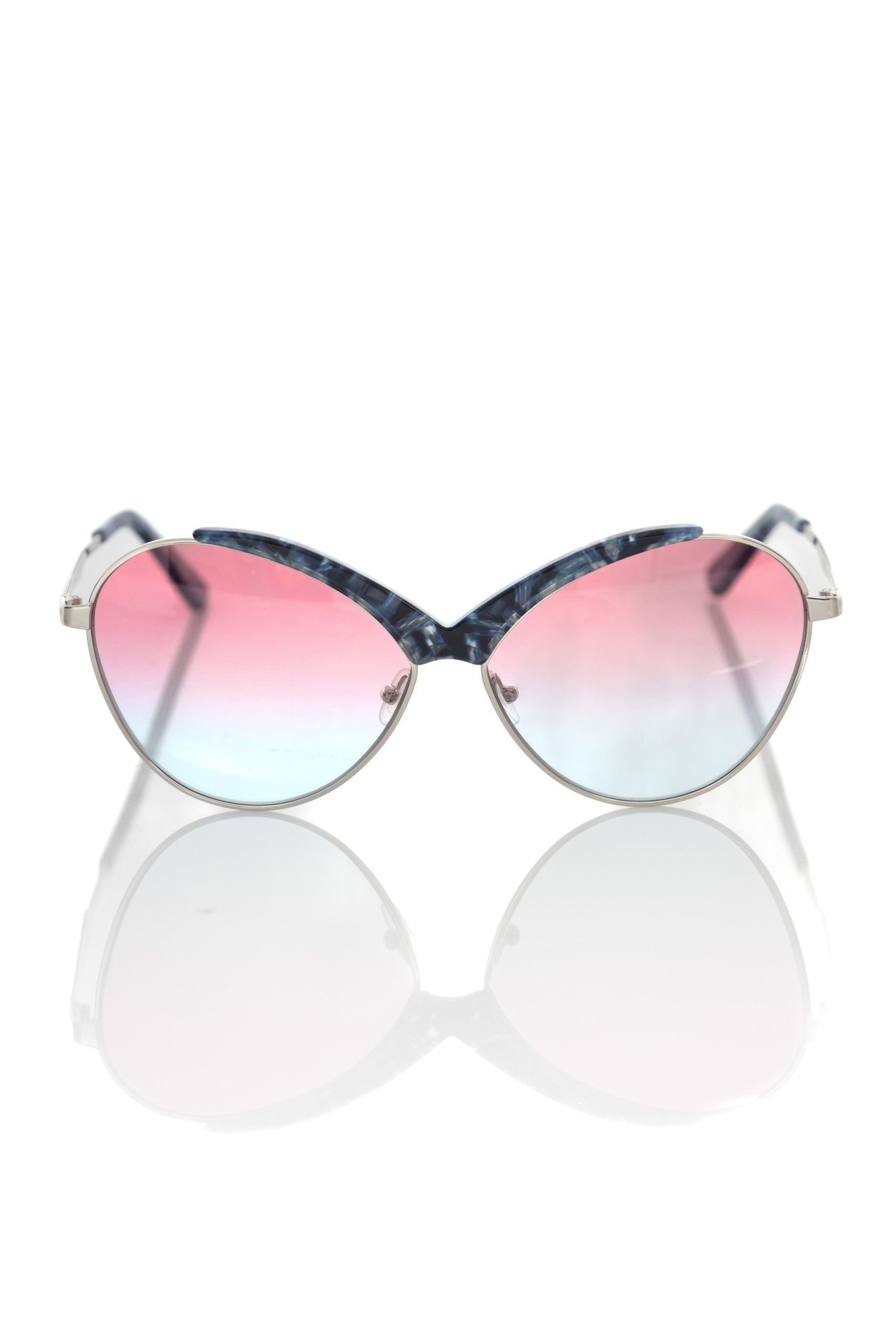 Frankie Morello Blue Metallic Fiber Women Sunglass