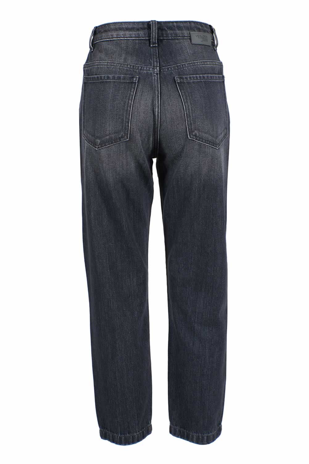 Yes Zee "Black Cotton Women High-Waisted Jean"