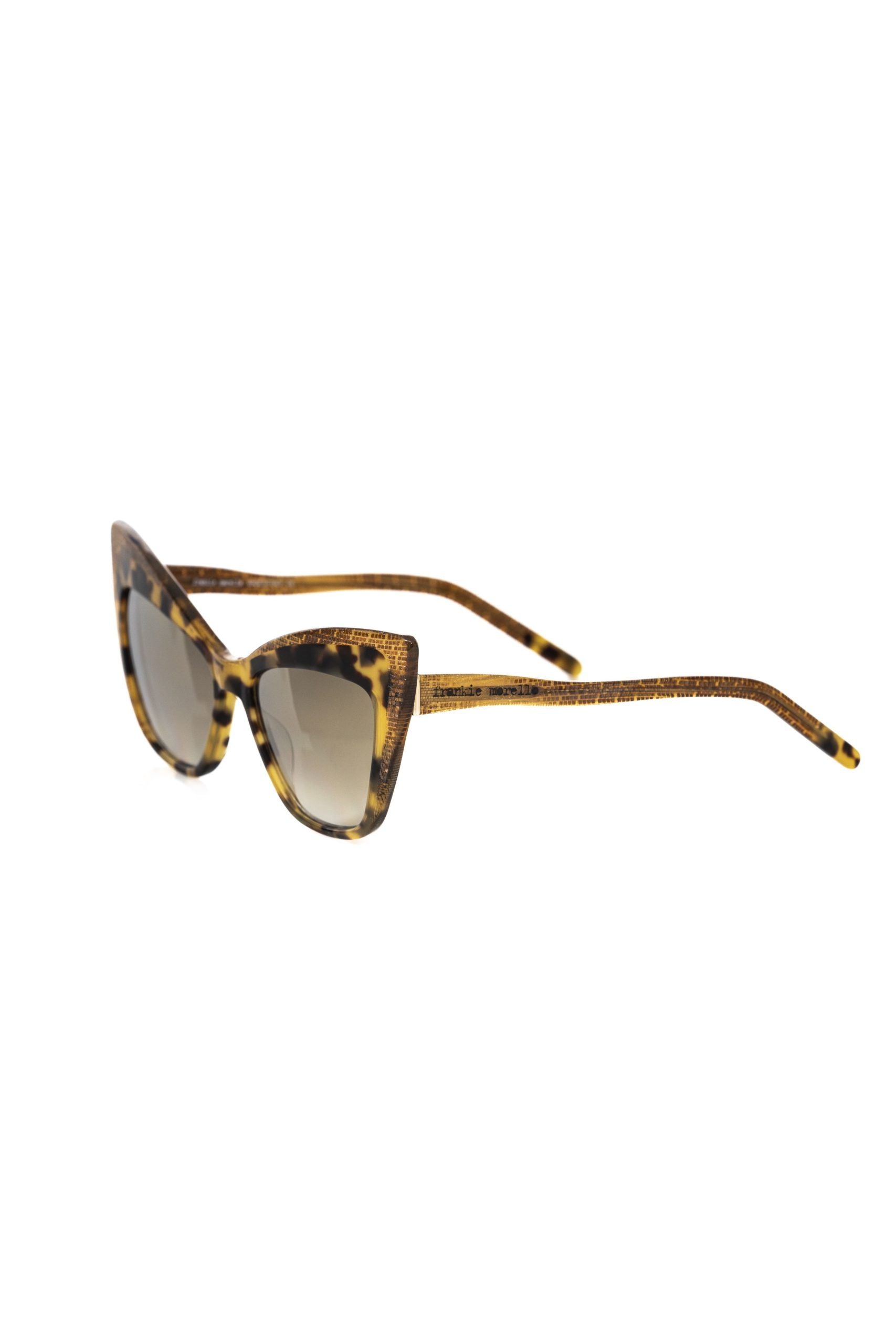 Frankie Morello Yellow Acetate Women Sunglass