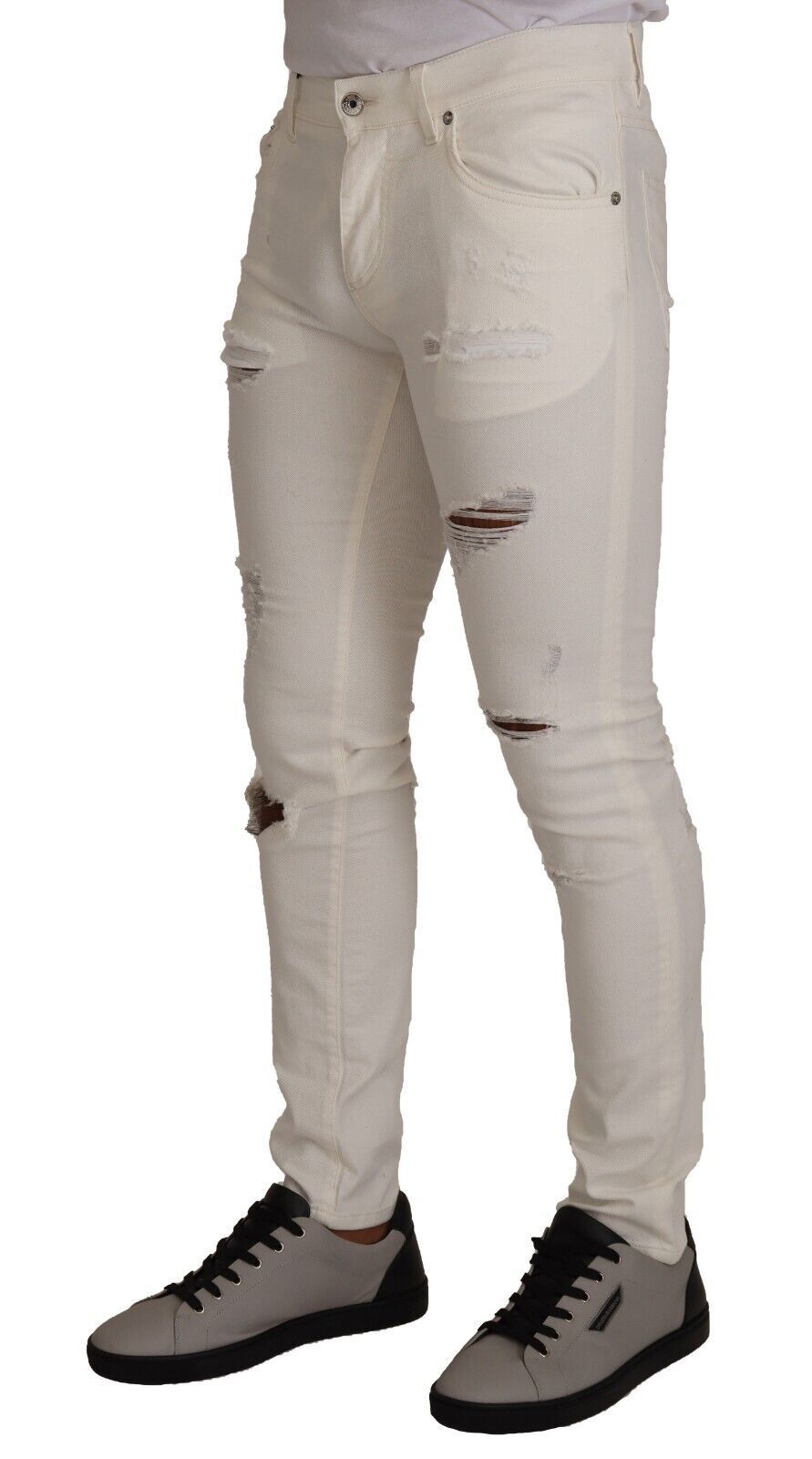 Dolce & Gabbana Elegant White Skinny Denim Jeans