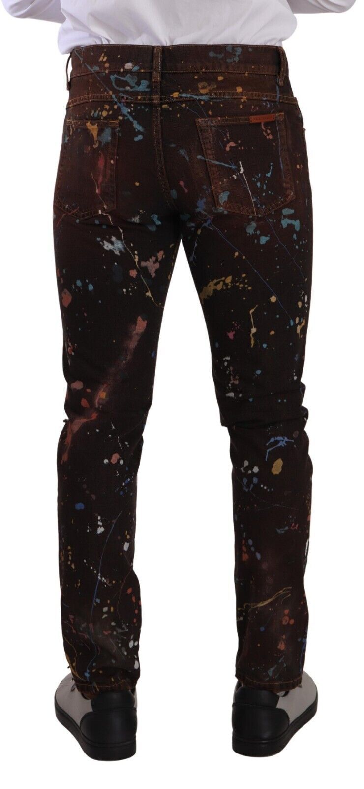 Dolce & Gabbana Multicolor Painted Skinny Denim Jeans