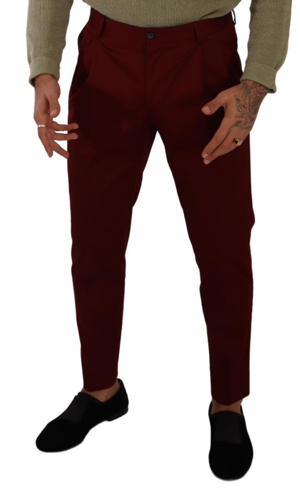 Dolce & Gabbana Elegant Dark Red Dress Chinos for Men