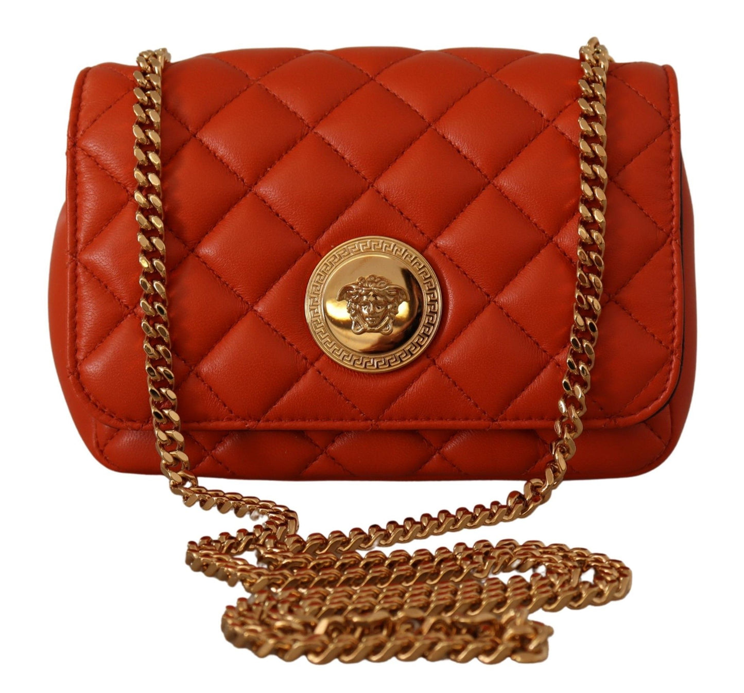 Versace Elegant Red Nappa Leather Crossbody Bag