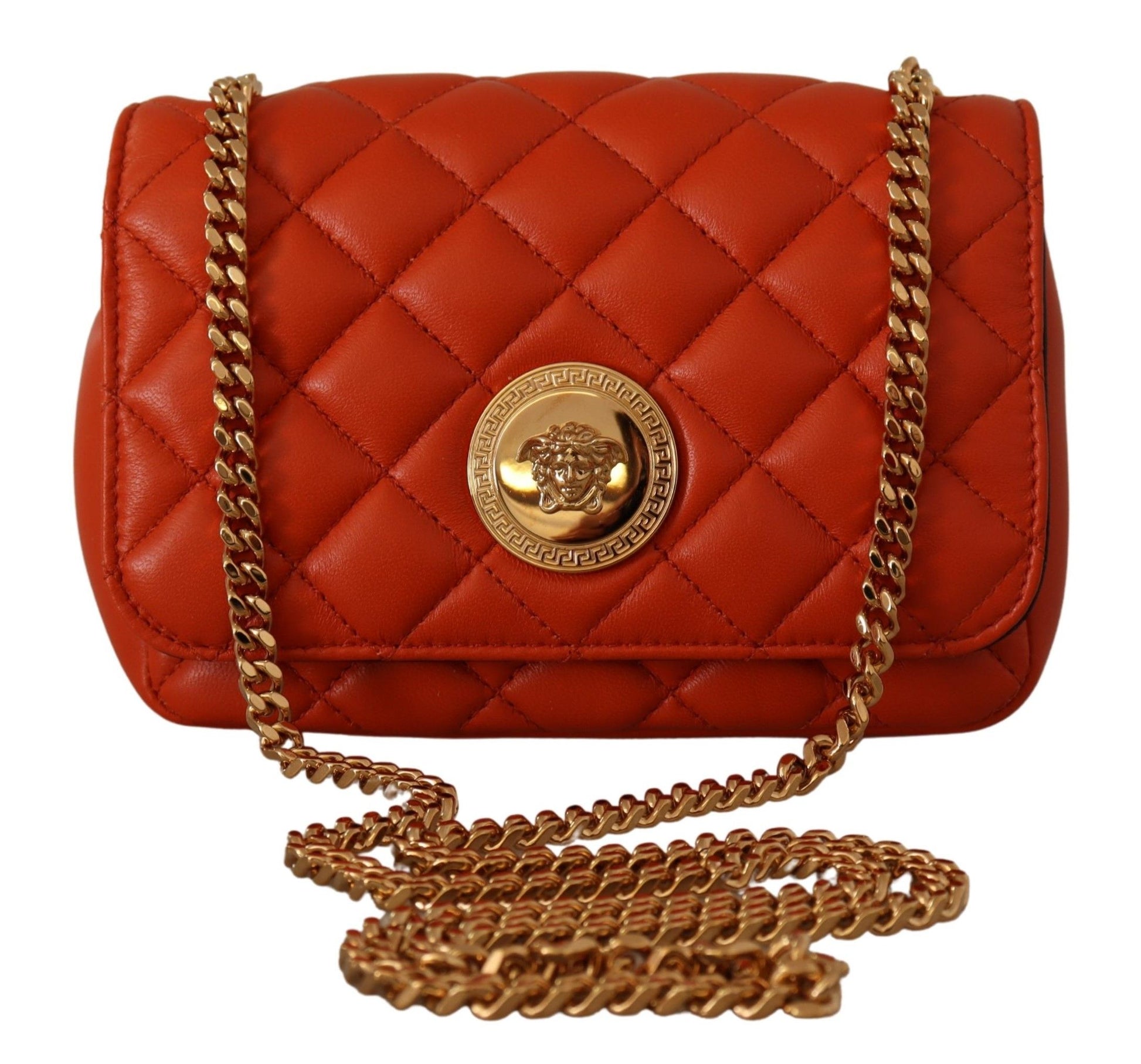 Versace Elegant Red Nappa Leather Crossbody Bag