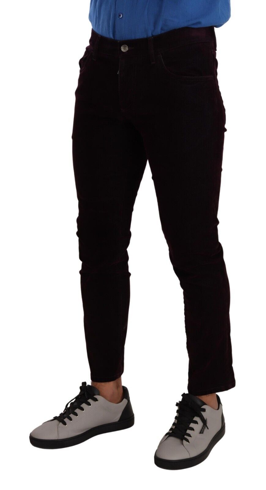 Dolce & Gabbana Elegant Burgundy Slim Fit Denim