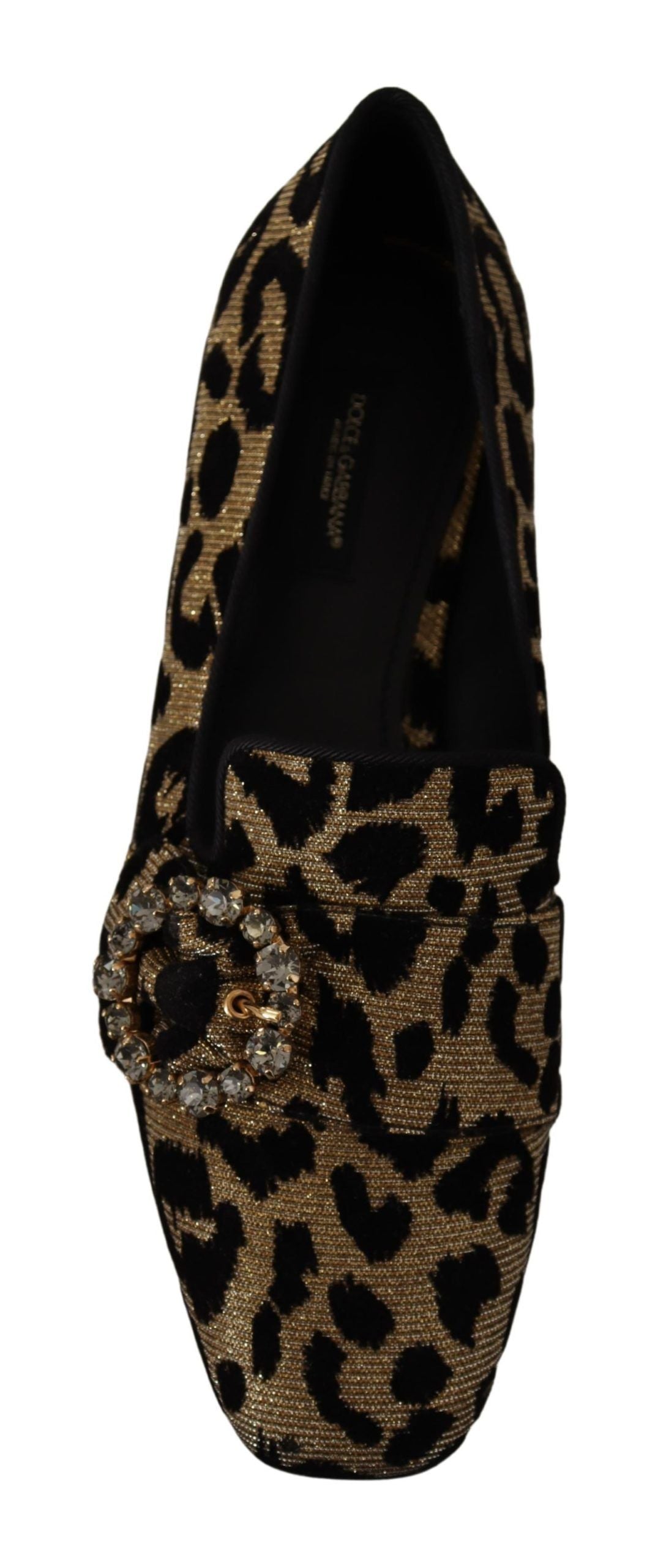 Dolce & Gabbana Elegant Leopard Crystal Gem Loafers