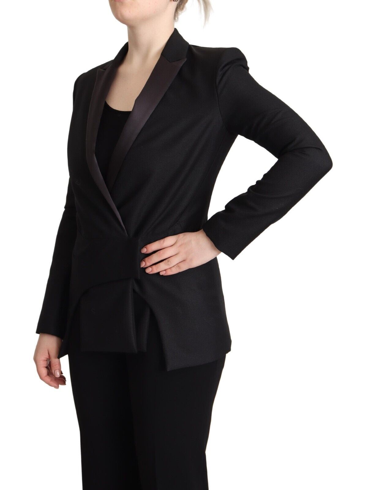 Costume National Elegant Black Double-Breasted Blazer