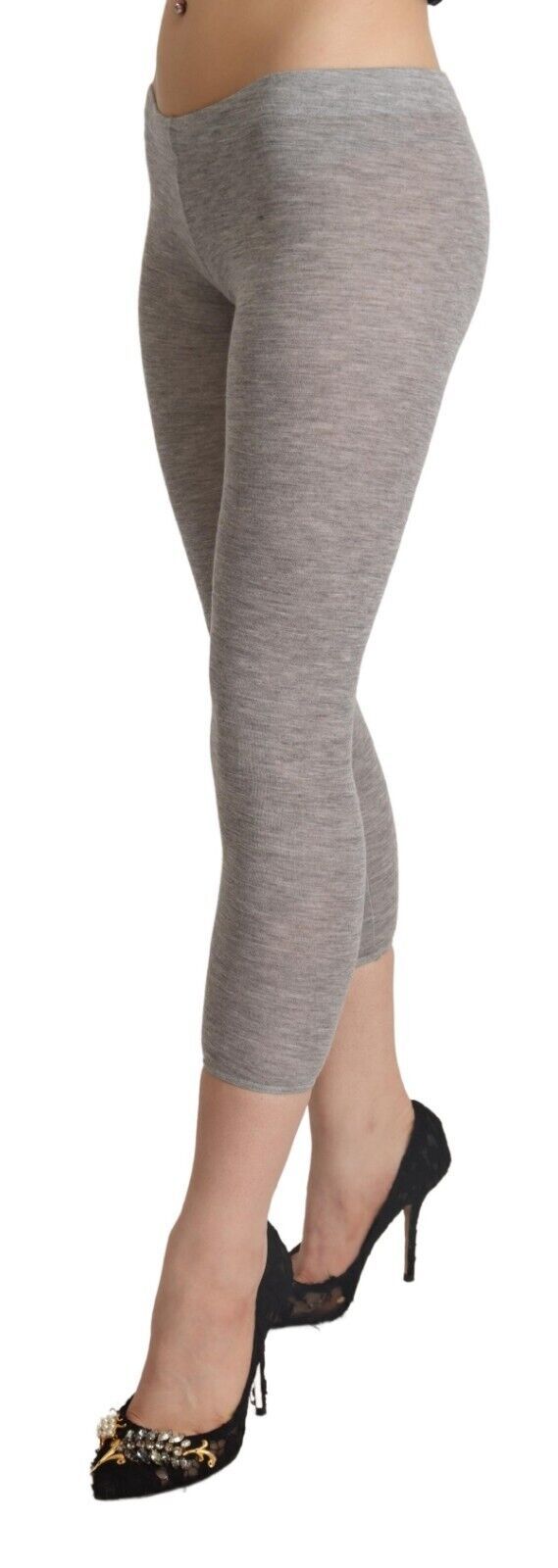 Ermanno Scervino Chic Gray Slim-Fit Cropped Leggings