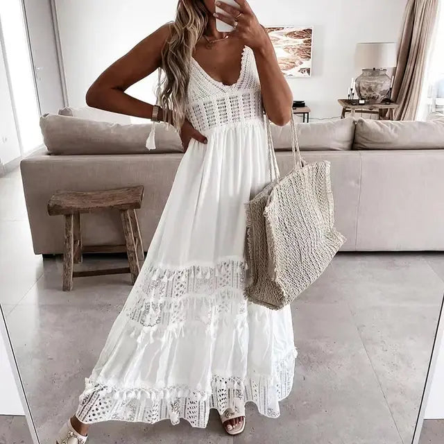 Lace Summer Dress 01 White XXL