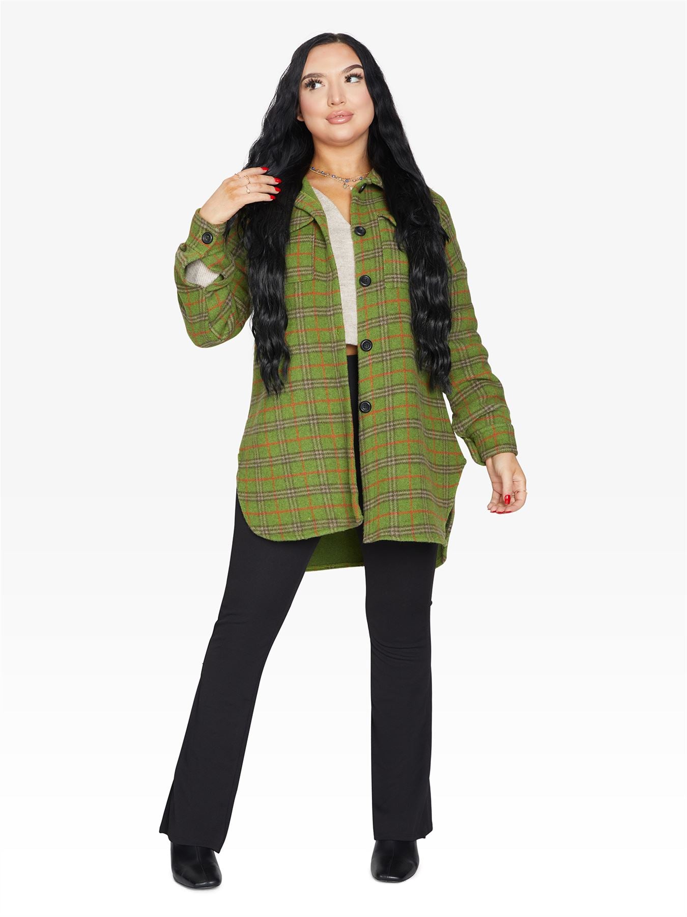 Oversized Nova Check Wool Blend Shacket