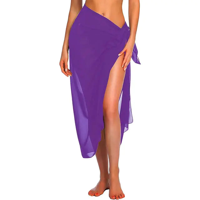 Swimwear Cover-ups Purple-Long One Size