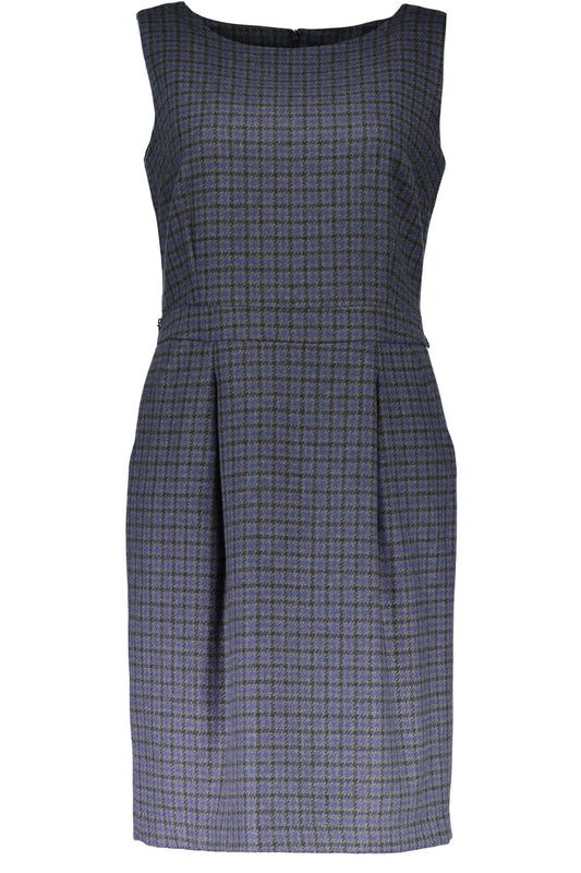 Gant Elegant Wide-Shoulder Short Blue Dress