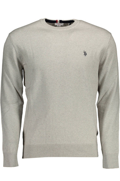 U.S. POLO ASSN. Elegant Gray Cotton-Cashmere Men's Sweater