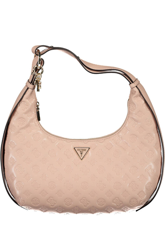 Guess Jeans Chic Pink Contrasting Details Shoulder Bag