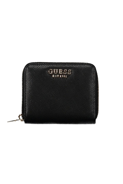 Guess Jeans Sleek Black Polyethylene Zip Wallet