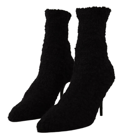 Dolce & Gabbana Elegant Black Mid-Calf Viscose Boots