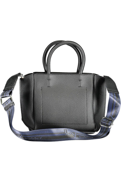 BYBLOS Elegant Black Two-Handle Tote with Shoulder Strap