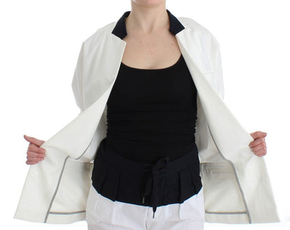 Andrea Pompilio Chic White Cotton Blend Blazer