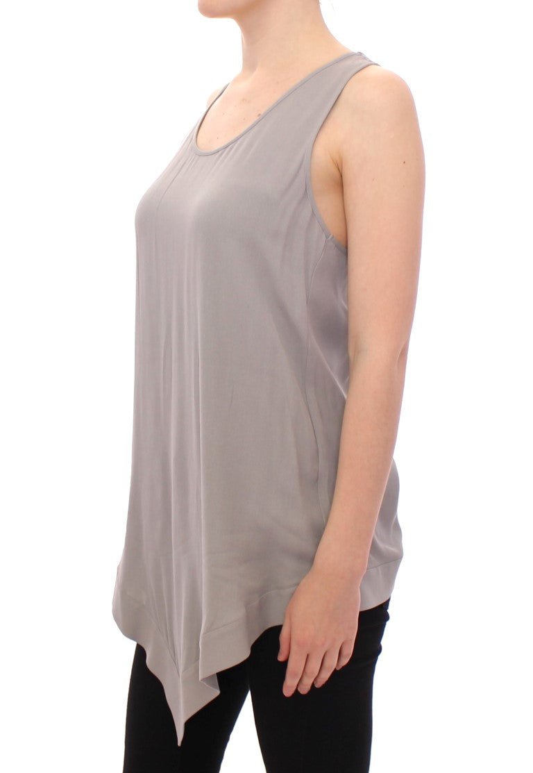 Comeforbreakfast Elegant Gray Viscose Top – Timeless Style