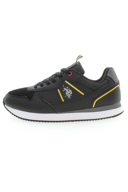 U.S. POLO ASSN. Sleek Black Lace-Up Sneakers with Logo Detail