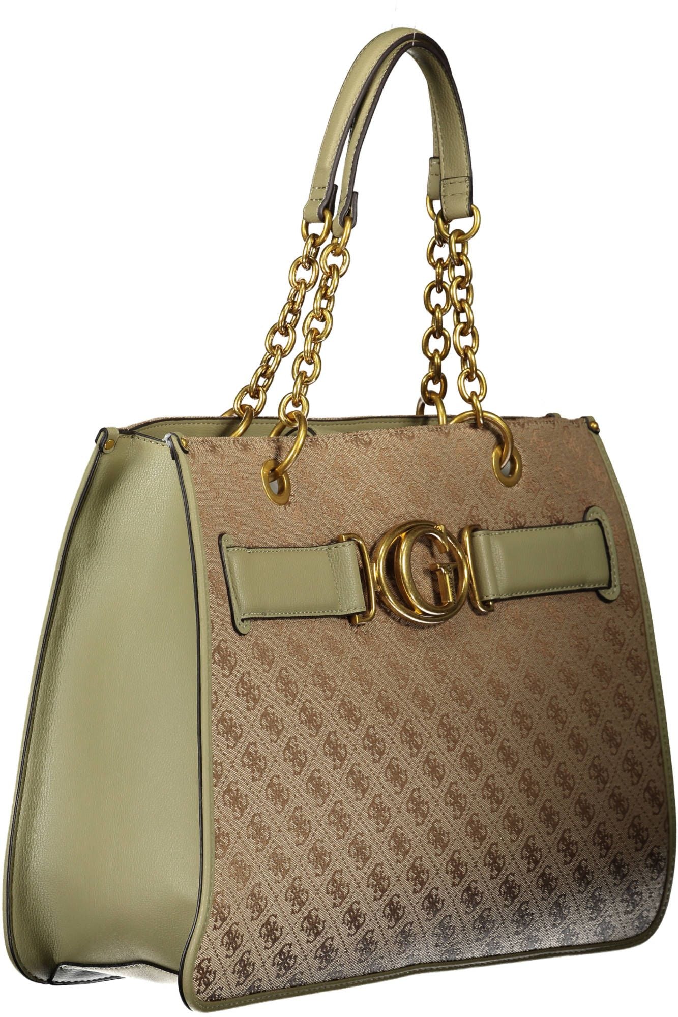 Guess Jeans Elegant Green Polyester Handbag with Logo Detail