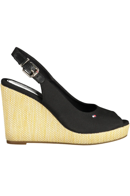 Tommy Hilfiger Black Cotton Women Sandal