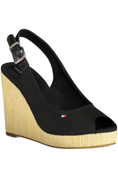 Tommy Hilfiger Black Cotton Women Sandal