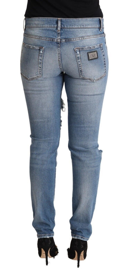 Dolce & Gabbana Chic Distressed Denim Skinny Jeans