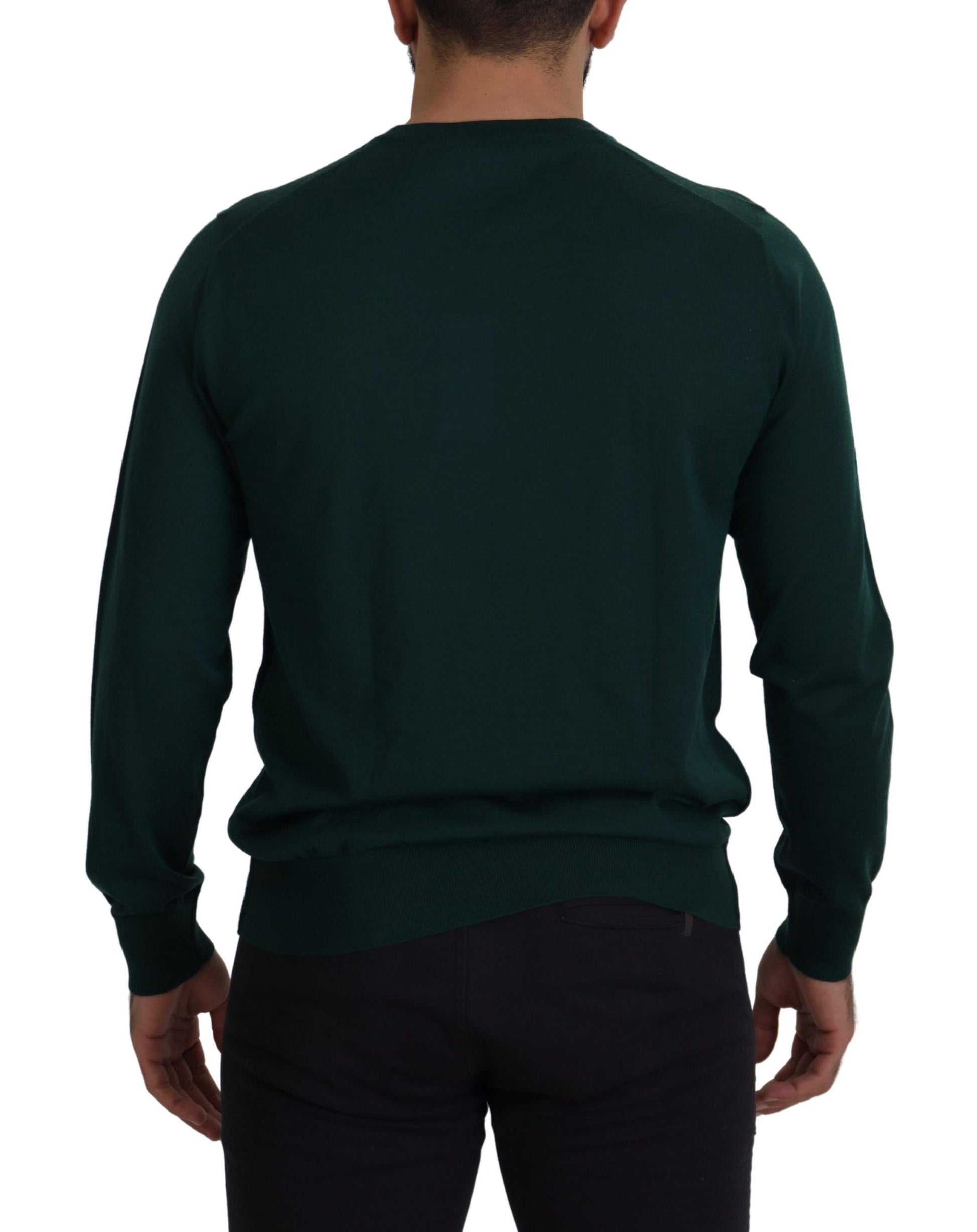 Dolce & Gabbana Elegant Green Crewneck Cashmere Sweater