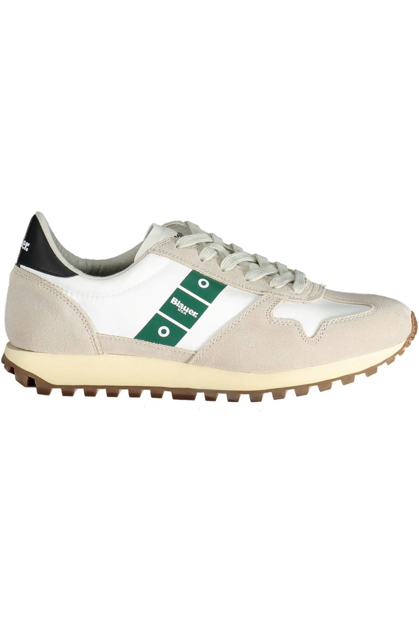 Blauer Sleek White Lace-Up Sneakers with Logo Detail