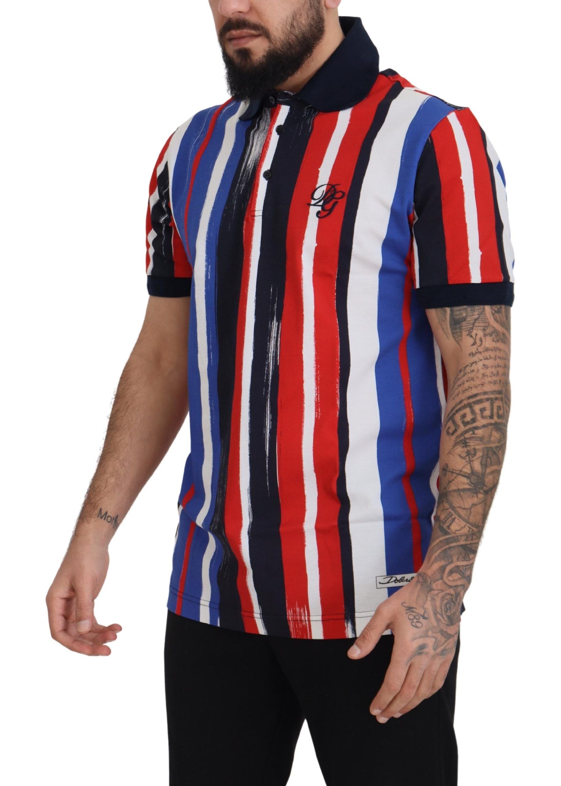 Dolce & Gabbana Elegant Striped Cotton Polo T-shirt