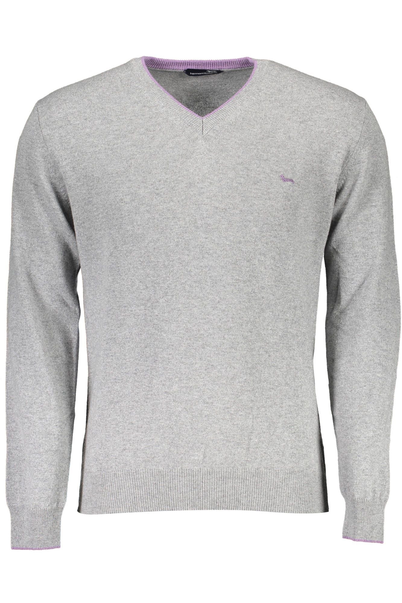 Harmont & Blaine Elegant V-Neck Sweater with Contrasting Details