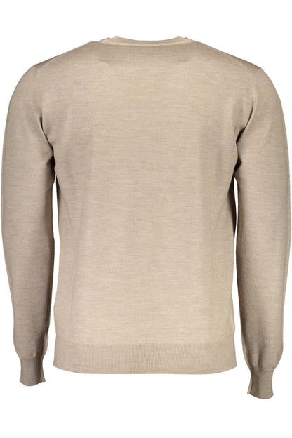 Harmont & Blaine Beige Wool Crew Neck Luxury Sweater