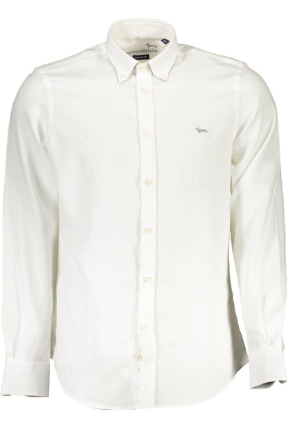 Harmont & Blaine Elegant White Cotton Shirt with Contrasting Cuffs