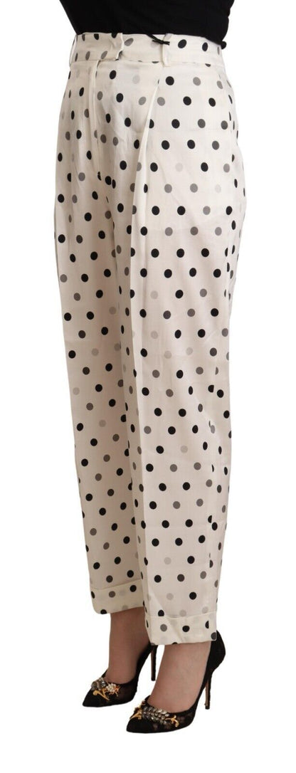 Ermanno Scervino Chic High Waist Polka Dotted Tapered Pants