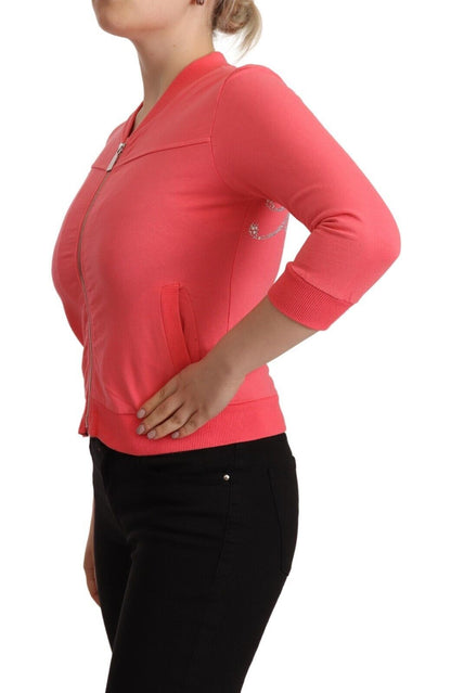 Blumarine Elegant Pink Full Zip Sweater