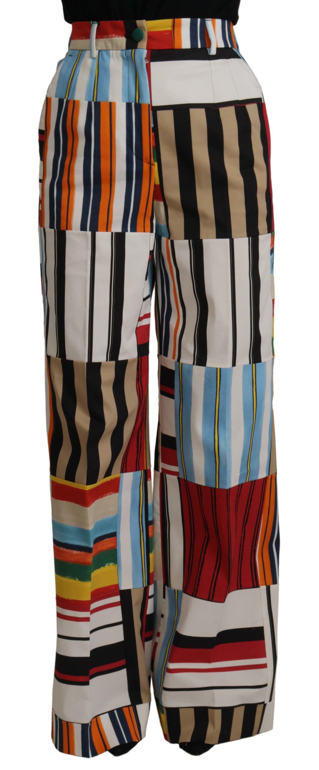 Dolce & Gabbana Elegant High Waist Striped Trousers