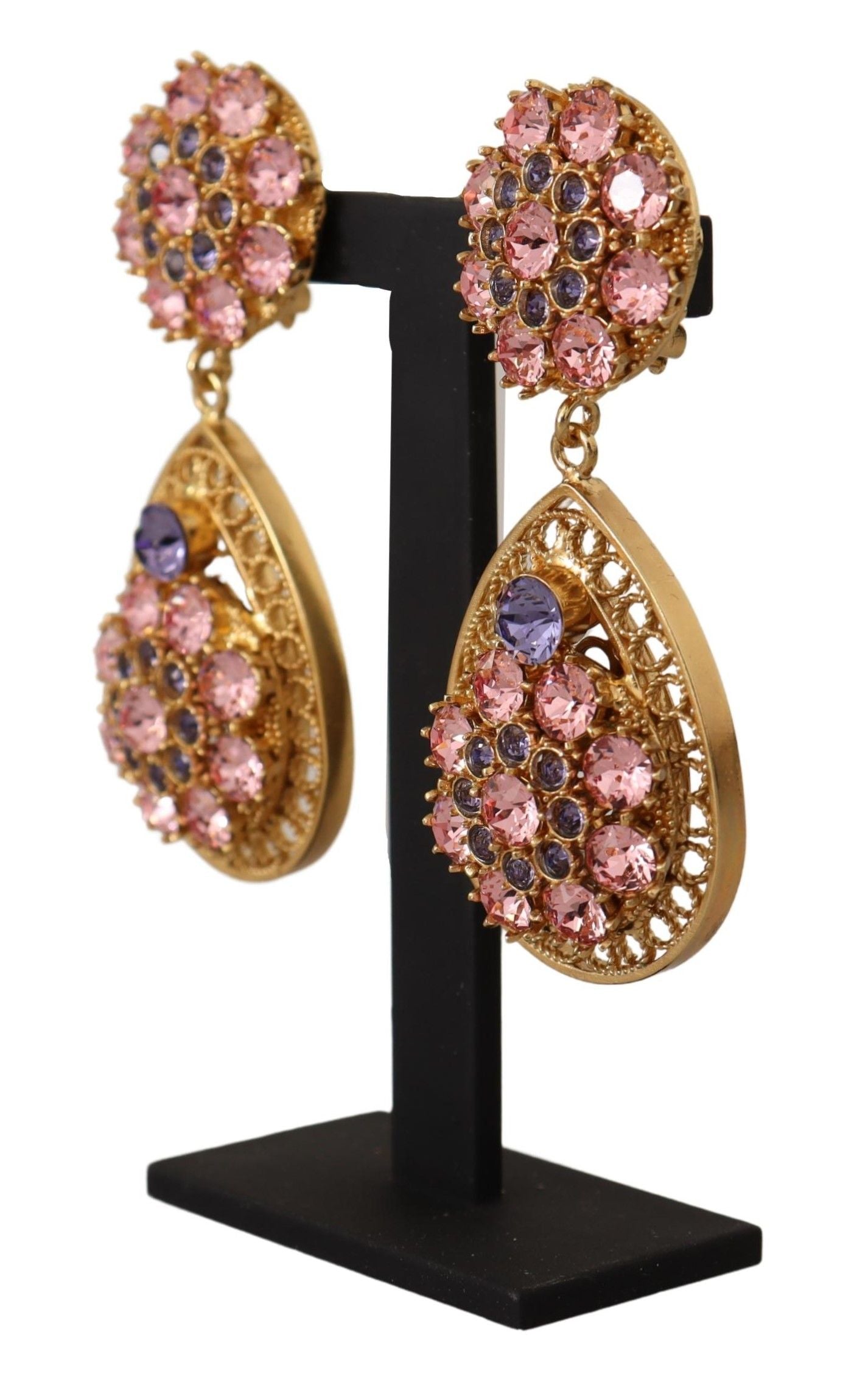 Dolce & Gabbana Baroque Multicolor Crystal Dangle Earrings