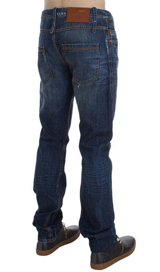 Acht Chic Slim Fit Blue Wash Italian Jeans