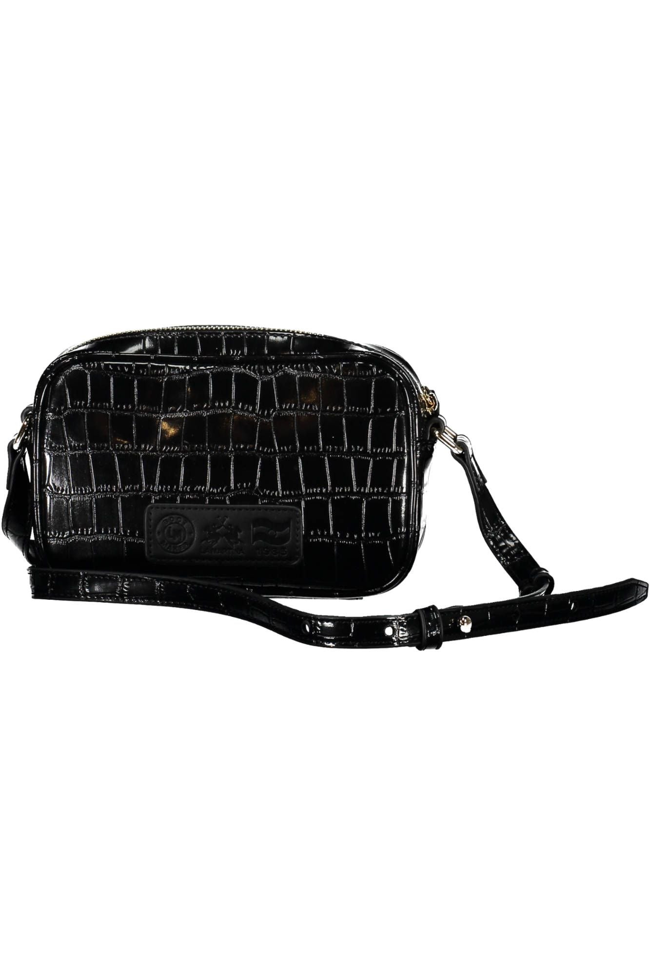 La Martina Elegant Adjustable Black Shoulder Bag