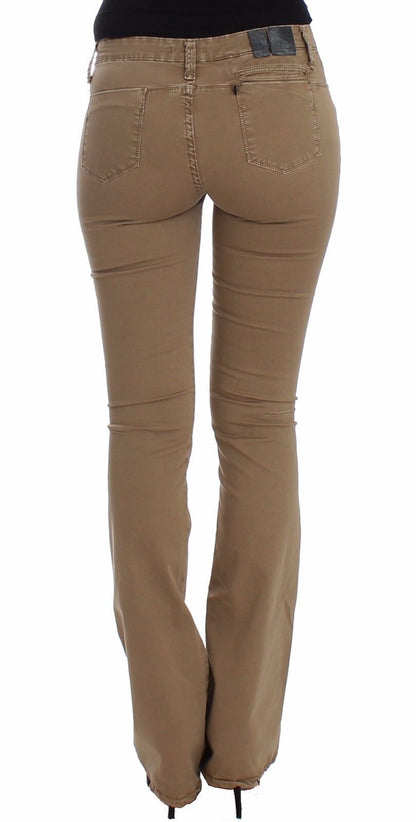 Costume National Chic Beige Straight Leg Fashion Jeans