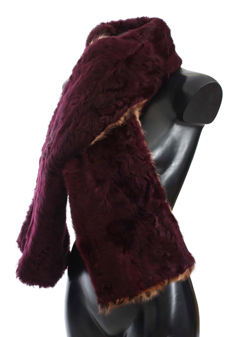 Dolce & Gabbana Exquisite Leopard Print Lambskin Fur Scarf