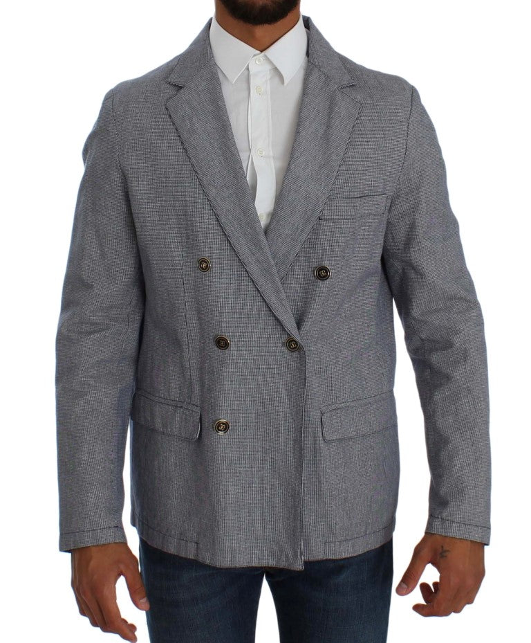 Master Coat Elegant Double-Breasted Blue Blazer